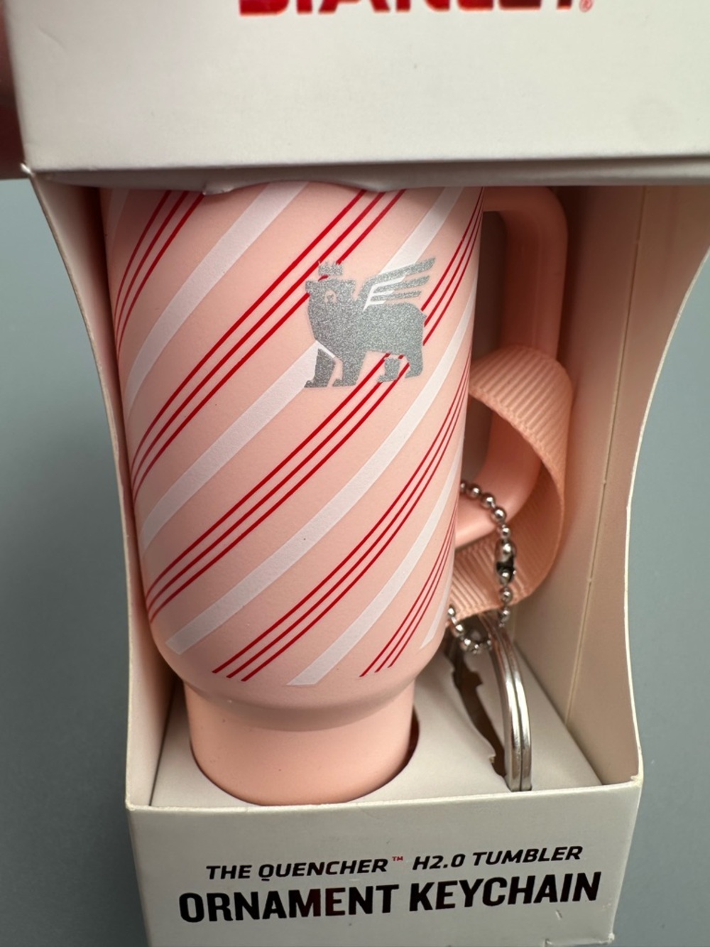 Mini Stanley Ornament Keychain Tumbler 2025 Holiday Target Candy Cane Stripe - Picture 7 of 11